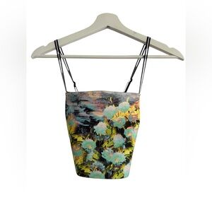 Clover Canyon Bralette Watercolor Floral Top Size Small